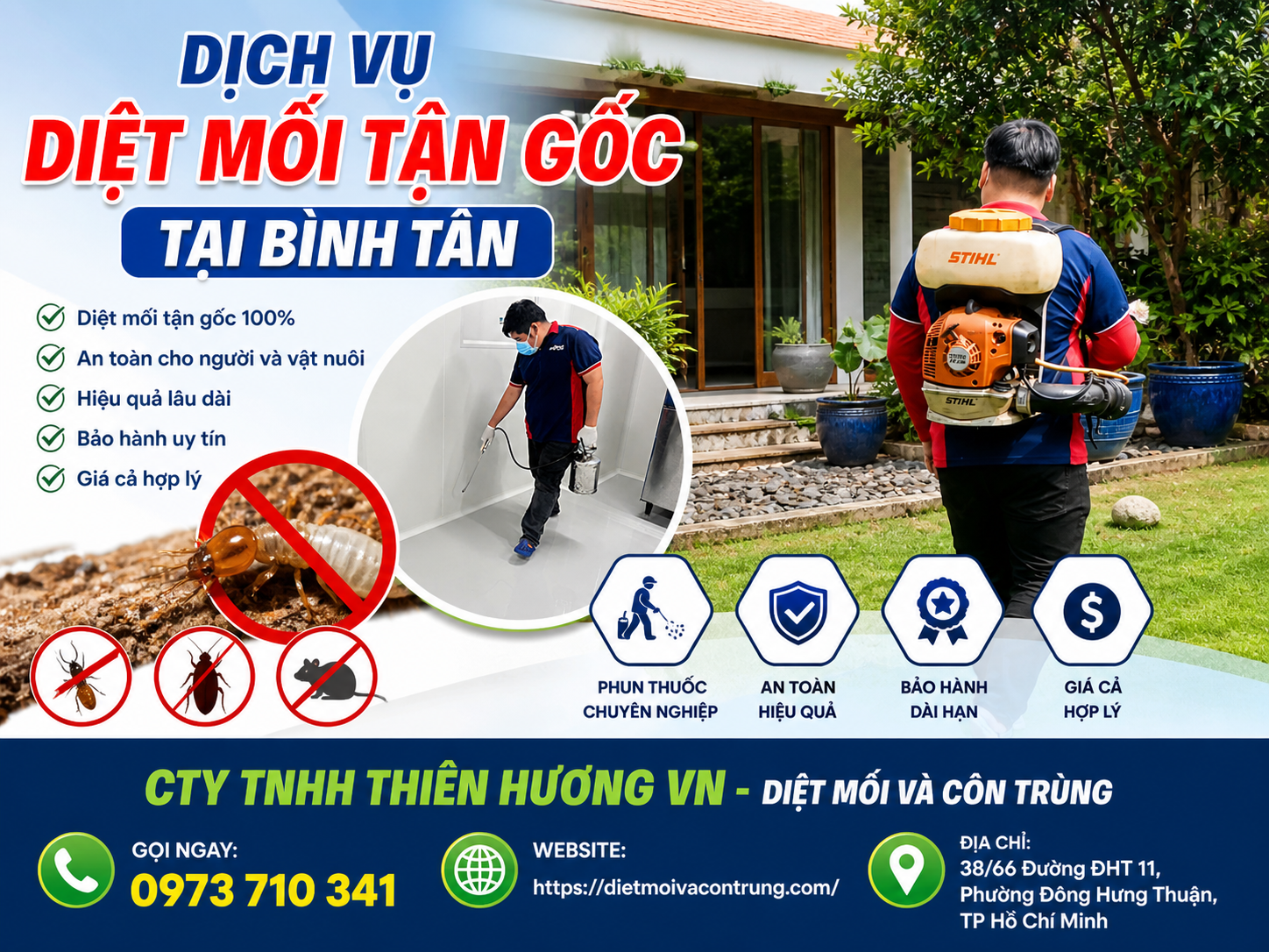 Dịch vụ diệt mối tận gốc tại Bình Tân