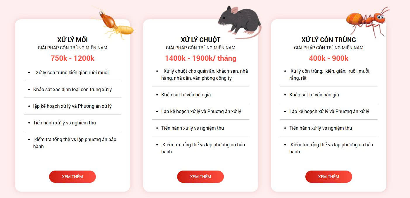 Dịch vụ diệt mối bao nhiêu tiền