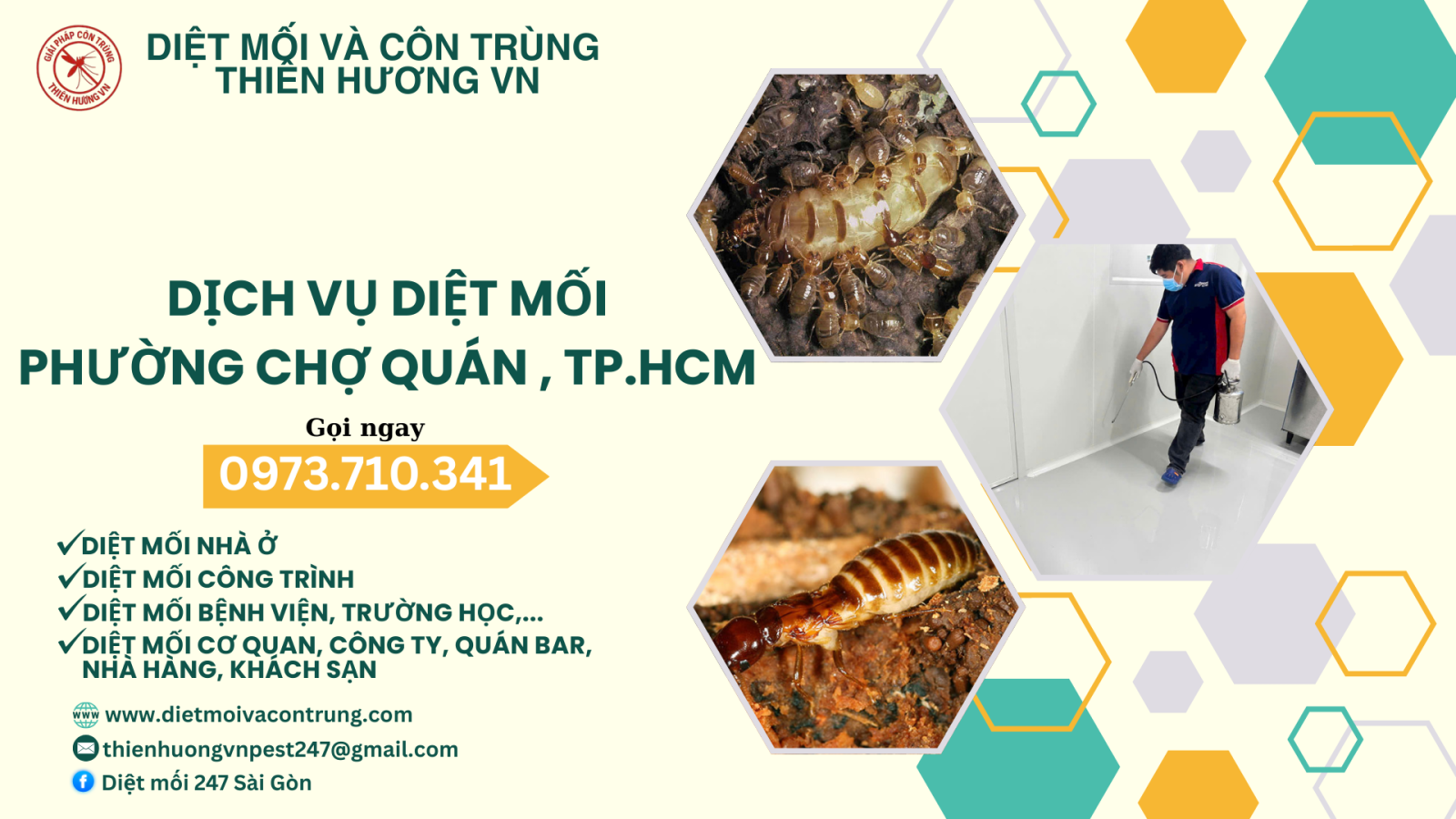 Dịch vụ diệt mối phường Chợ Quán, TP.HCM